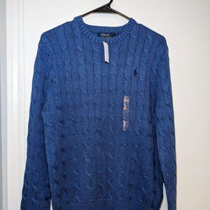 NWT Polo Ralph Lauren Women's cable knit sweater - blue heather